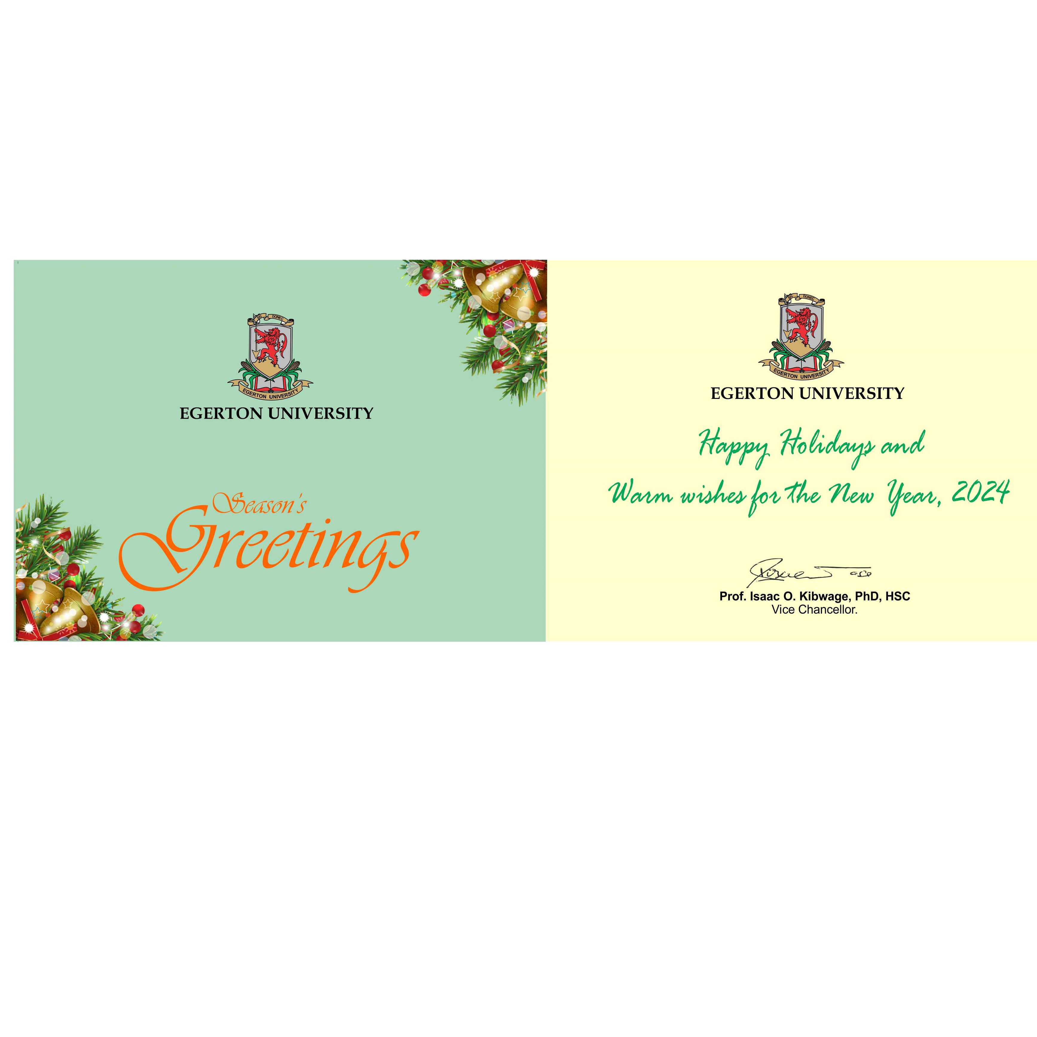 Egerton University Season's Greetings