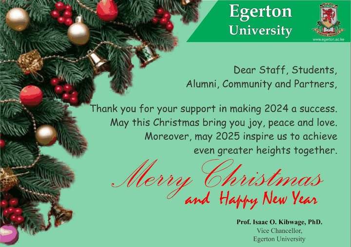 Egerton University Season's Greetings 