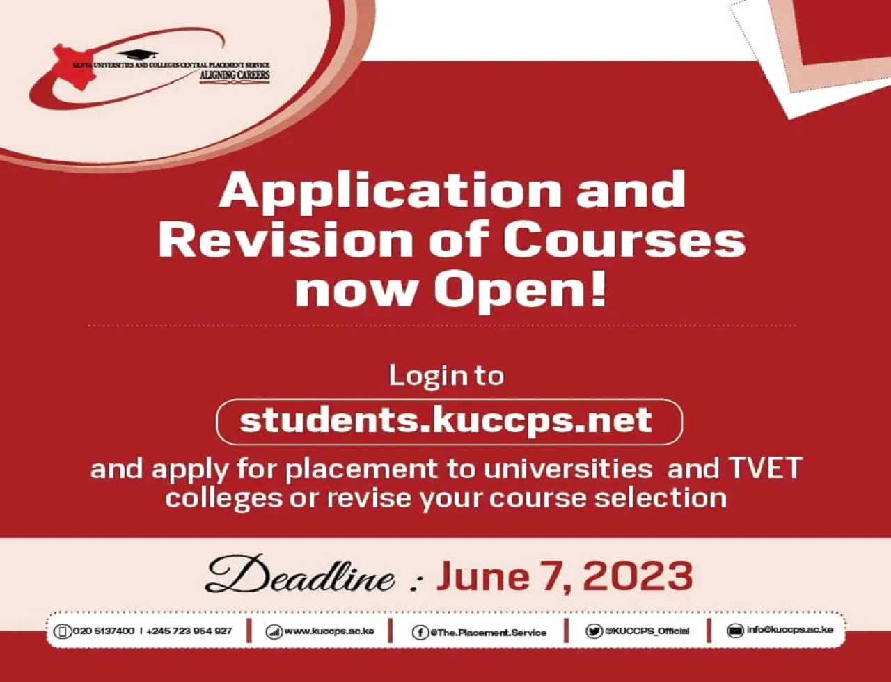 Application and Revision of Courses now open 