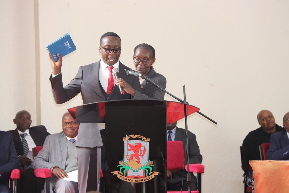 Egerton University Vice Chancellor Urges Newly Elected Student Leaders to Lead with Integrity