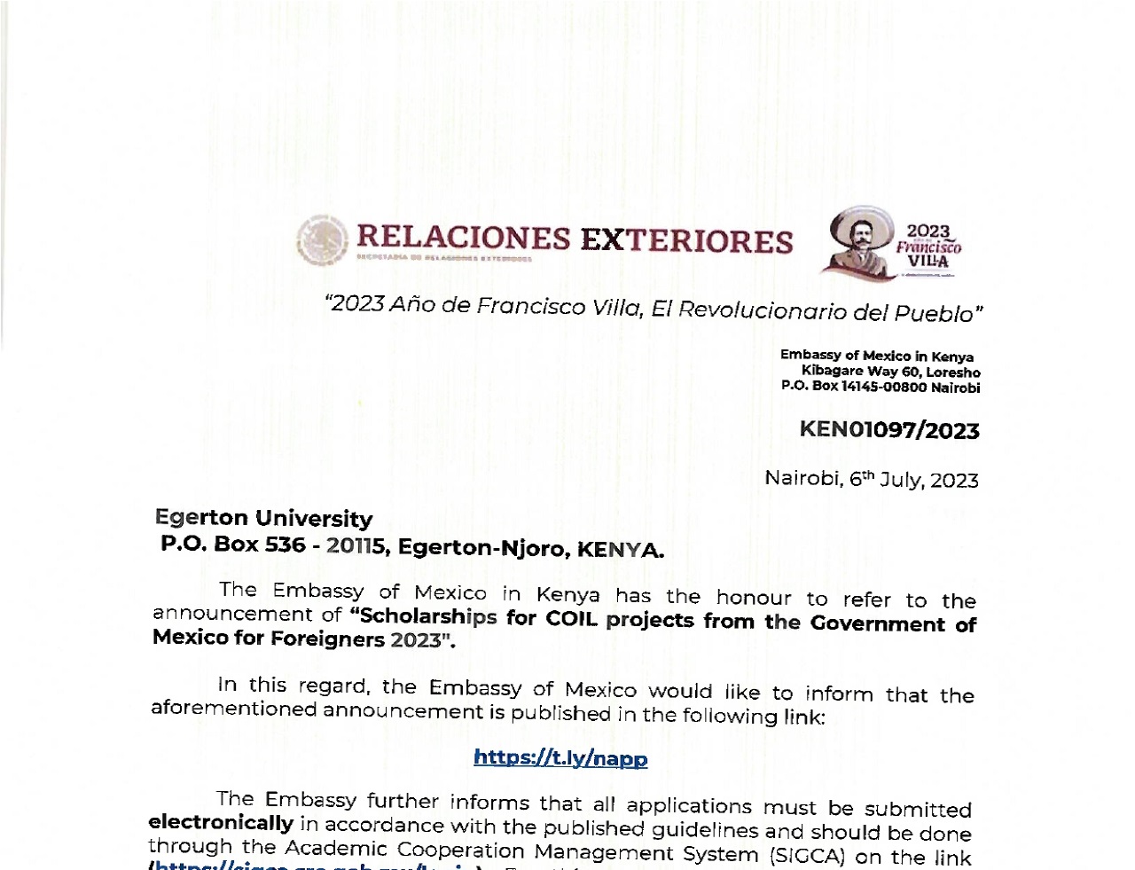 Announcement of Scholarships for COIL projects from the Government of Mexico for Foreigners 2023