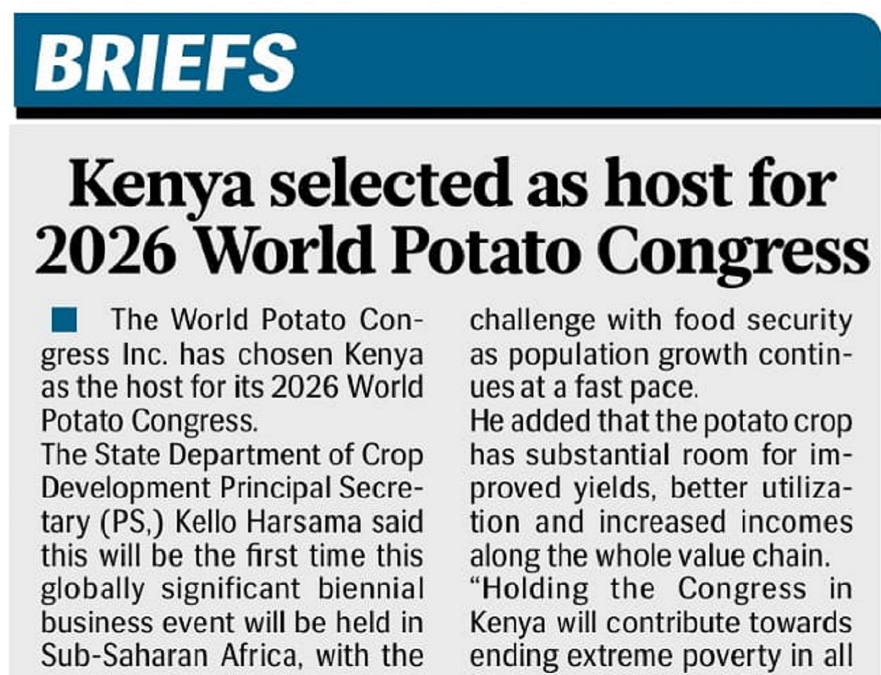 Egerton University to participate in World potato congress 2026