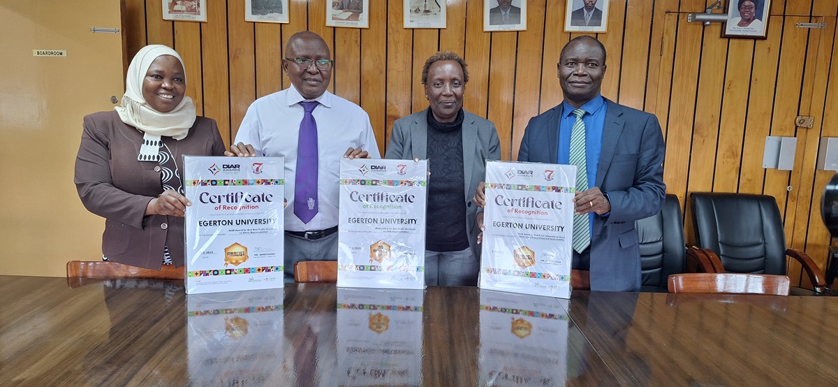 Egerton University Recognized in the 7th DIAR Awards