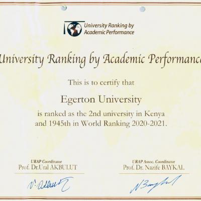 Egerton University Excels at URAP