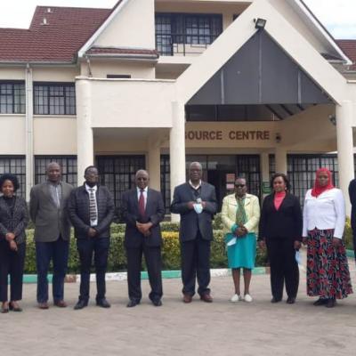 Egerton University’s Management Board (UMB) during a Training on Leadership and Governance organised by Centre of Excellence in Sustainable Agriculture and Agribusiness Management (CESAAM) in partnership with BHeard-USAID.